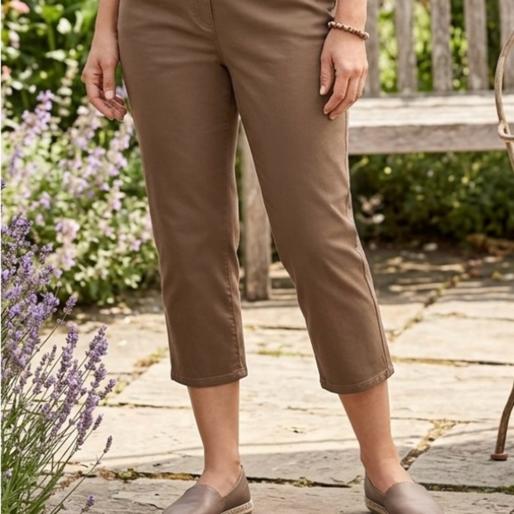 Coldwater Creek Brown Cropped Stretch Capris